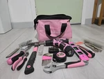 Fastpro 175-PIECE 12V Pink Drill Set, Cordless Lithium-ion Driver, Tool Bag. Fixed Price $86.00.