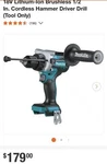 Makita (XPH14Z) 18V Lxt Brushless 1/2" Hammer Driver-drill (tool Only). Fixed Price $120.00.