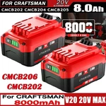 2X 8.0AH For Craftsman V20 20V Max Lithium Battery CMCB204 CMCD711C2, CMCD710C2. Fixed Price $44.98.