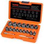 Topme 18 Piece Bolt Extractor Kit 3/8 Drive Rounded Nut Remover. Fixed Price $36.20.