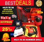 Hilti Te 30 Hammer Drill, Brand New, Free Smart Watch, Bits, Extras, Fast Ship. Fixed Price $1299.99.