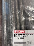 10 Pcs: Hilti Has-r 304 Ss Anchor Rod 3/4 X 9-5/8 Bolts And Washers. Fixed Price $49.99.