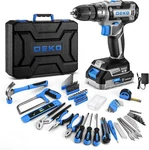 Blue Drill Tool Kit Set: 20V Cordless Power Box With Battery. Fixed Price $102.99.