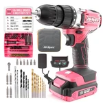 Hi-spec Pink Cordless Drill Set, Electric With Battery 18V,. Fixed Price $86.99.