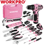 Workpro 108PCS Pink Tool Set Power Kits Keyless Chuck 1.5A Cordless Drills. Fixed Price $89.99.