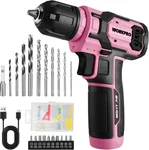 Pink Cordless Drill Set, 8V Impact Driver With 53PCS Bit 2.0AH Electr. Fixed Price $40.99.