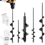 4PK Auger Drill Bit For Planting With Gloves - Heavy Duty Garden Spiral And Bulb. Fixed Price $37.31.