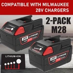 2PACK 6.0AH Li-ion Battery For Milwaukee M28 V28 48-11-2830 48-11-2850. Fixed Price $76.00.