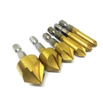 6PCS Drill Bit Set 5 Flute 90 Chamfer Cutter 6MM-19MM. Fixed Price $11.29.