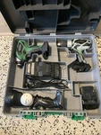 Hitachi Set 18V Impact Driver, Drill, Charger Battery,flash Light Tested. Fixed Price $60.00.