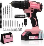Cordless Drill Set, 20V Pink Power For Women, 1 Battery & Charger, 3/8. Fixed Price $58.55.