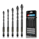 Dkibbith 4-FLUTE Serrated Masonry Drill Set 5 Pack. Fixed Price $24.90.