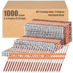 Therwen 1000 Count 21 Degree Framing Nails Full Round Head Collated R.... Fixed Price $100.15.