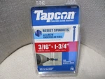 Tapcon 24305, 3/16" X 1-3/4" Concrete Screw Anchors With Drill Bit Qty: 75 New. Fixed Price $17.99.