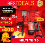 Hilti Te 75 Hammer Drill, Great Condition, Free Shirt, Bits, Fast Shipping. Fixed Price $1499.90.