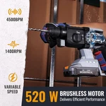 Workprox 20V Sds-plus Cordless Rotary Hammer Drill 7/8" Brushless W/4.0A Battery. Fixed Price $100.99.