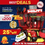 Hilti Te 74 Hammer Drill, Preowned, Free Sid 2-A, Bits, Extras, Fast Ship. Fixed Price $1399.90.