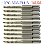 10 Pc Set Of Sds Plus 1/4" Diameter Long Carbide Tip Hammer Drill Bit SCT-888. Fixed Price $17.50.