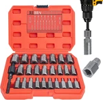 Rebra 27-PIECES Screw Extractor Set, 3/8" Inch Impact Double Head Easy Out Bolt. Fixed Price $53.93.