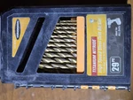 Warrior 29 Pc. Titanium Nitride High Speed Drill Bit Set. Fixed Price $19.99.