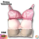 Nwd Prima Valentina 3-PACK Wire-free Bras Set Size 36C Pink Magenta Taupe Lace. Fixed Price $14.39.