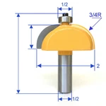 Pc 1/2 Shank Convex Cove With 3/4" Radius 7/8" High Router Bit SCT-888. Fixed Price $19.00.