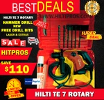 Hilti Te 7 Rotary Hammer Drill, New, Free Bits, Laser, Extras, Fast Ship. Fixed Price $549.90.