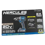 Hercules HCB91K1 20V Brushless Cordless 1/2 In. Drill/driver Kit 70067 - New. Fixed Price $124.99.