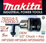 Makita 763114-3 (763142-8) Oem 1/2" Chuck + Key For HP1500 HP1640 HP2040 HP2050. Fixed Price $29.95.