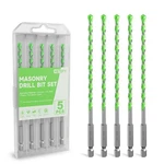 5 Pack 1/4 Inch Masonry Drill Bit Set - Carbide Tip Hex Shank Concrete .... Fixed Price $11.91.