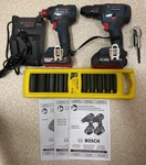 Bosch Brushless Hammer Drill (GSB18V-490) & Impact Driver (GDX18V-1800) Set. Fixed Price $170.00.