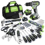 Workpro Home Tool Set With 20V Cordless Lithium-ion Drill Driver, Grey. Fixed Price $201.99.