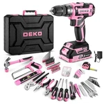 Dekopro Pink Power Drill Tool Kit Set 20V Cordless Electric Box Battery. Fixed Price $50.99.