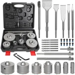 Atols 34PCS Concrete Hole Saw Kit, Masonry Drill Bit Set, Chisel Set.... Fixed Price $111.19.