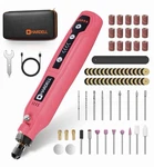 Hardell Mini Cordless Rotary Tool, 5-SPEED Rechargeable PINK-3.7V. Fixed Price $21.00.