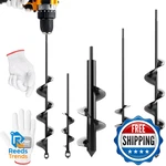 4PK Auger Drill Bit For Planting With Gloves - Heavy Duty Garden Spiral And Bulb. Fixed Price $62.33.