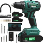 Inspiritech Brushless Power Drill Cordless With 2 Batteries And Charger. Fixed Price $29.99.