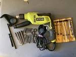 Ryobi D620H 5/8" 6.2 Amp Hammer Drill W/handle Includes Bits & Wedge Set. Fixed Price $44.00.