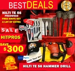 Hilti Te 56 Hammer Drill, Preowned, Free Knife Set, Lot Of Extras, Fast Ship. Fixed Price $1199.90.