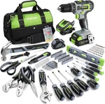 Workpro Home Tool Set With 20V Cordless Lithium-ion Drill Driver, Grey. Fixed Price $211.50.