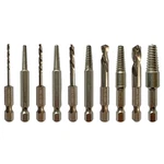 10-PIECE Stubby Left Hand Reverse Drill Bit Screw Extractor Set, M35 Cobalt. Fixed Price $45.96.