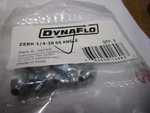 Dynaflo 1/4"-28 65 Steel Yellow Zinc Grease Fitting With Ball Check Qty. Fixed Price $10.00.